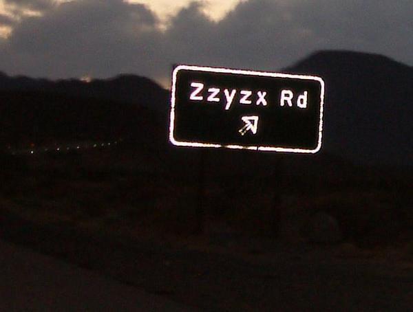 Zzyzx Road?