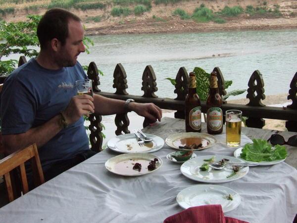 Remains of Christmas Dinner by the Mekong