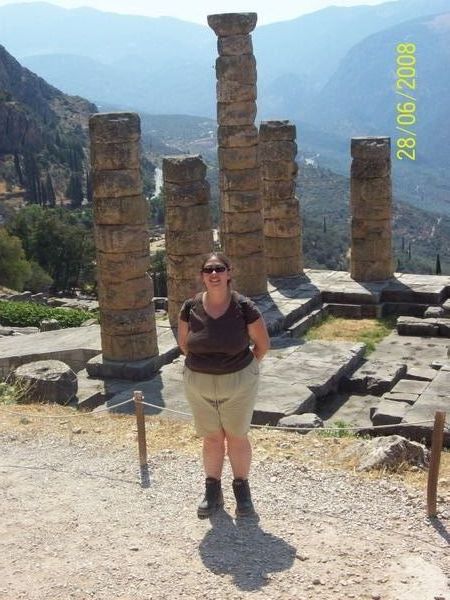 Me outside the Temple of Apollo in Delphi