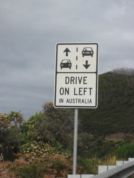 Drive on the left in Australia