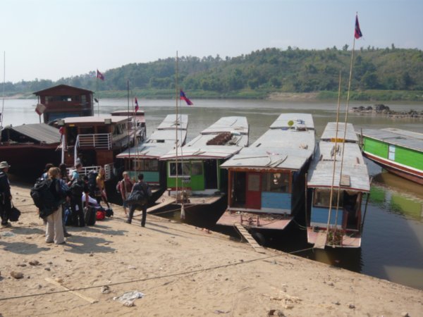 Slow Boats for the Two Day Journey Down The Mekong