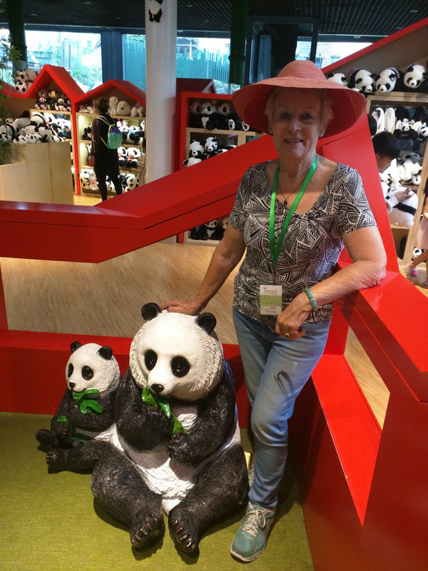 Michelle with yet more pandas!