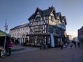Lovely old Hereford merchants houses while we had a beautiful blue sky