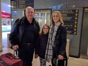 Katherine & Sienna meet us at Copenhagen airport!