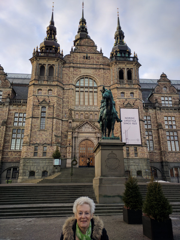 Michelle outside the Nordic Museum, Stockholm