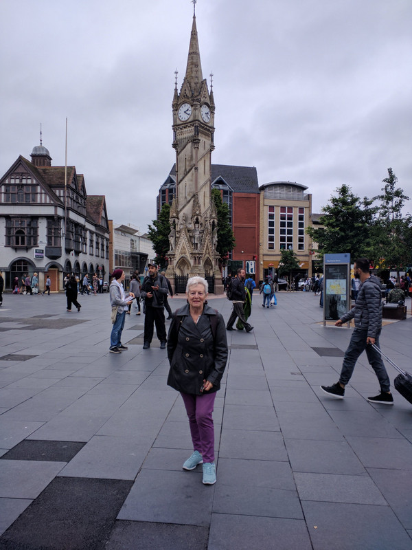 In front of Leicester clock tower