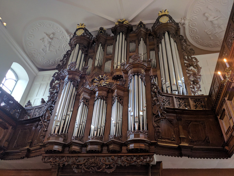 The organ pipes in the Church of Holmen