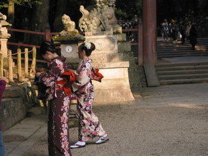Japanese girls in traditional costume
