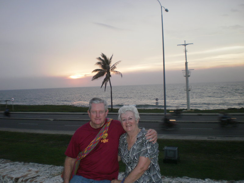 Sunset over Cartagena on our last night