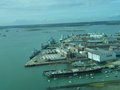 Some of Portsmouth's dockyards from the top of the Spinnaker 