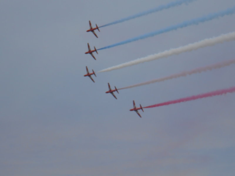 Red Arrows fly over Whitby