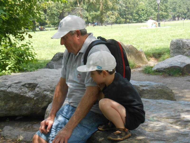 Grandpa & Rupert looking for turtles