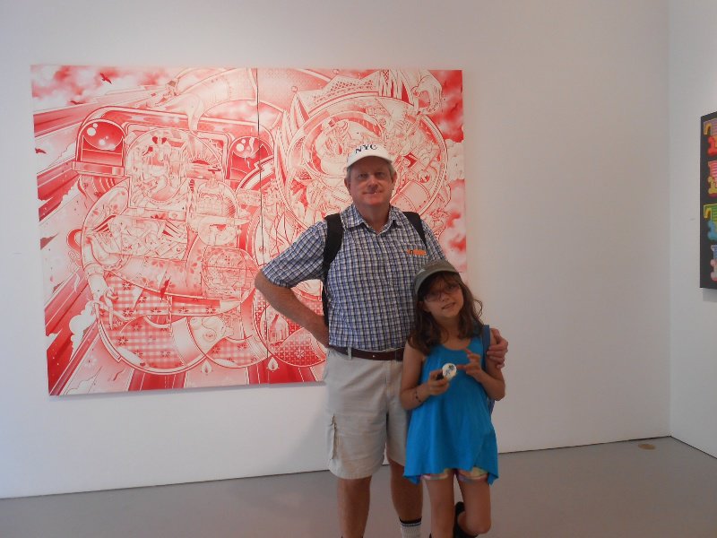 Grandpa & Grace in front of another exhibit