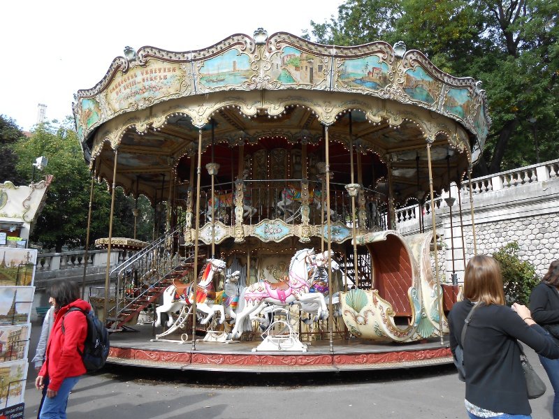 Carousel at the bottom of the Funiculare, Montmartre 