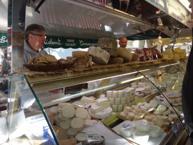 The cheese stall at the Uzès markets