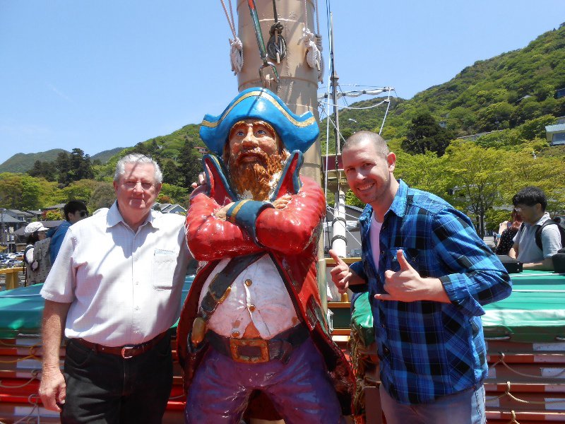 Three pirates on Lake Ashi