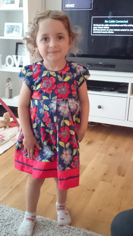 Evie in her new dress