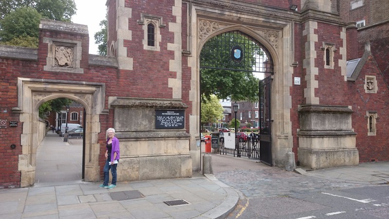 The gate to the entrance to the New Square