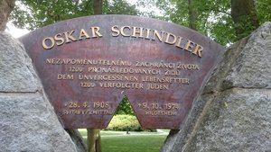 Plaque in Svitavy Park opposite the house where Schindler was born Plaque in Svitavy Park opposite the house where Schindler was born