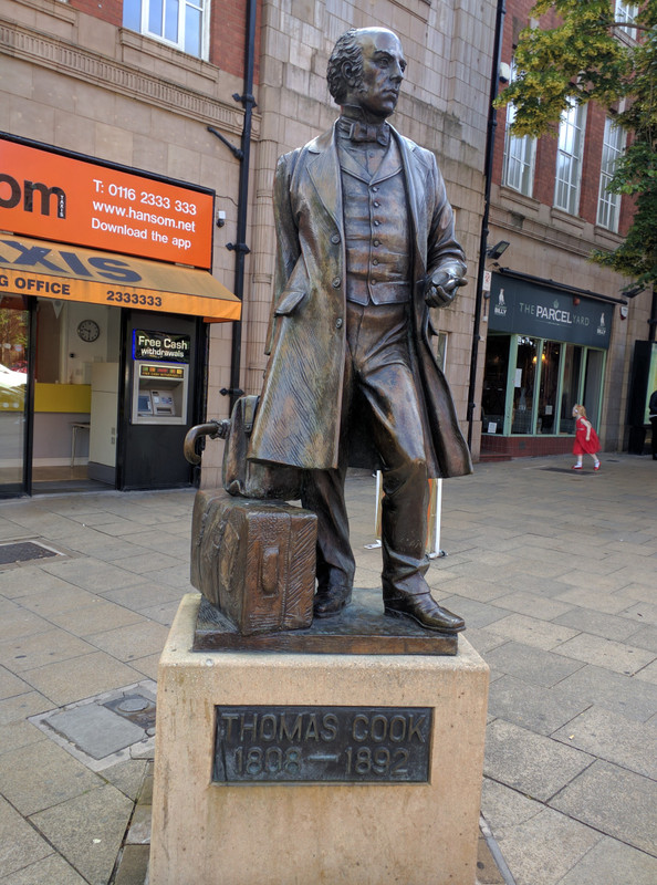 Statue of Thomas Cook outside Leicester Railway Station