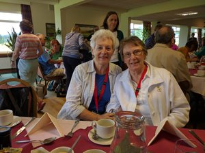 Michelle & Joan lunching at Ballater Golf Club