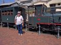 Kev with a working old steam tram.