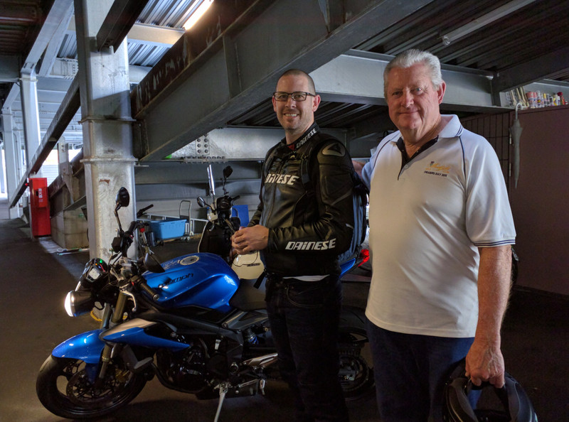 Rossy, his  daddy and the bike!