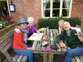 Outside the Chesney Arms, Gaddesby with my other sister Karen and silly brother Stuart