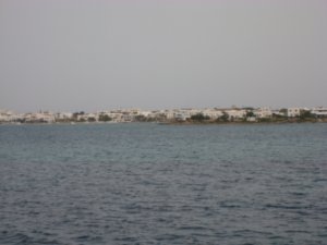 Antiparos from the boat
