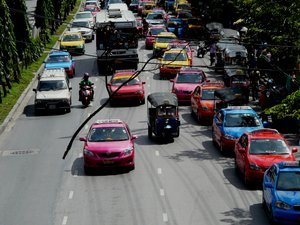 Bubble gum taxis in Bangkok
