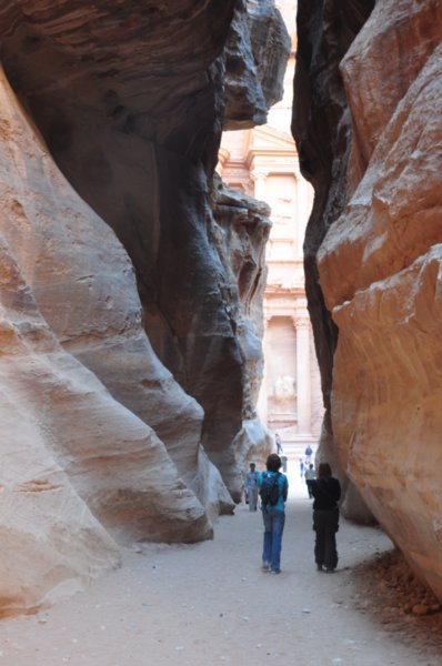 Sneak peak of the The Treasury on the way into Petra 