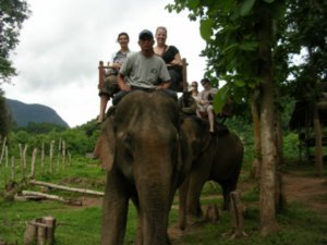 riding the elephants with Rhonda