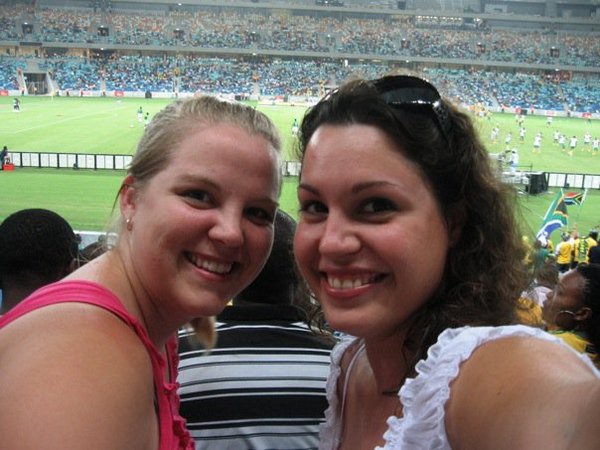 Andrea and I at the stadium