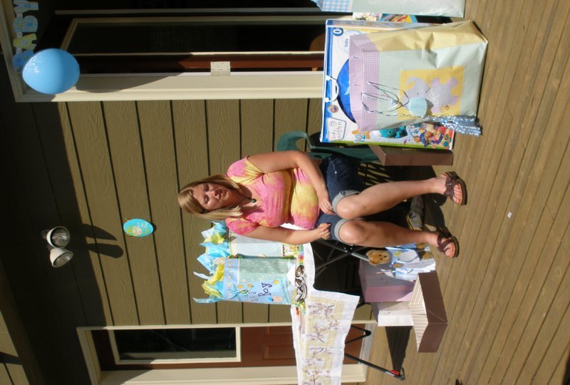 It was a hot day to sit in the sun opening gifts!