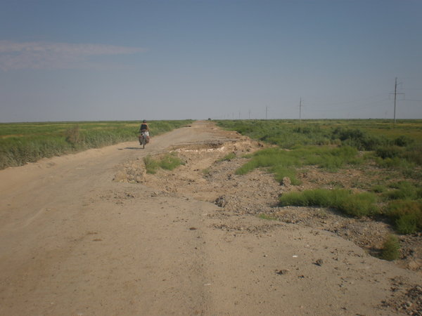 broken road near Josali