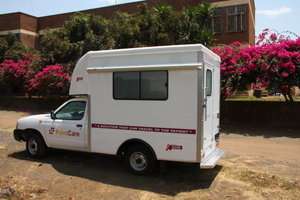 Our mobile clinic ready to leave our clearing agents' building