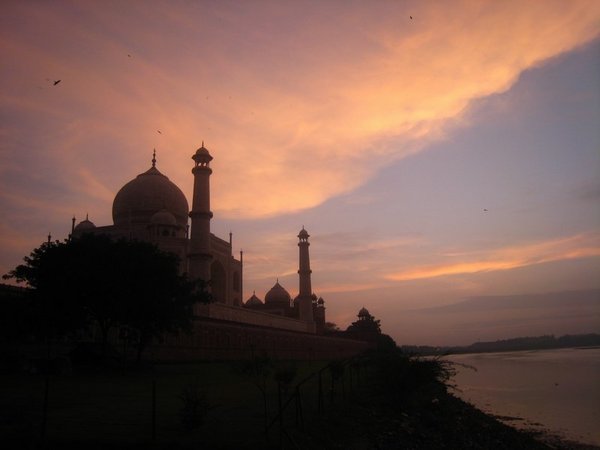 sunset on the Taj Majal