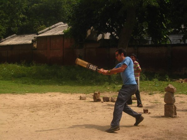 Cricket with some local kids