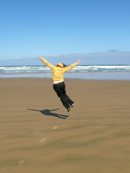 Me jumping in the sand