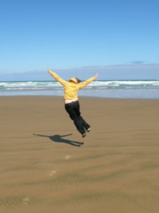 Me jumping in the sand