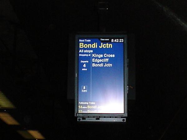 The next train goes to Bondi Junction