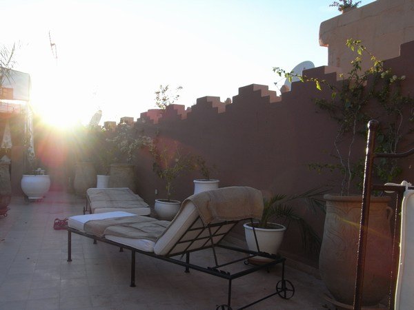Roof terrace on the Riad