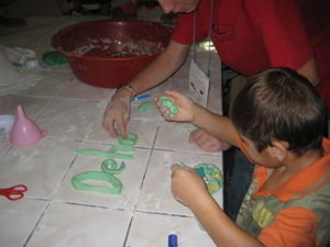 A child playing with playdoh
