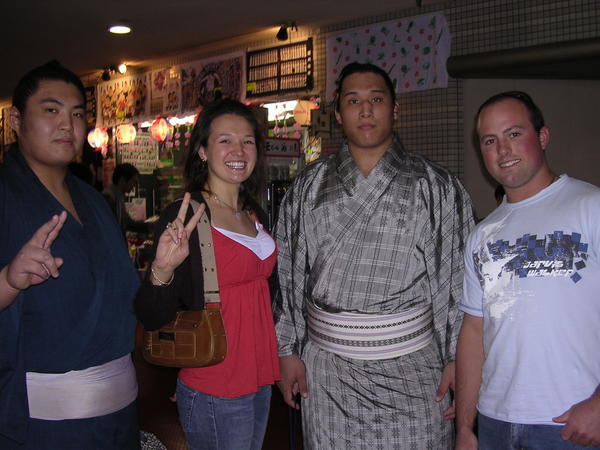 Lisa and I with a couple Sumo lads