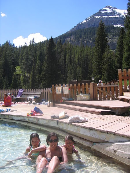 Girls soaking in the hot spring!