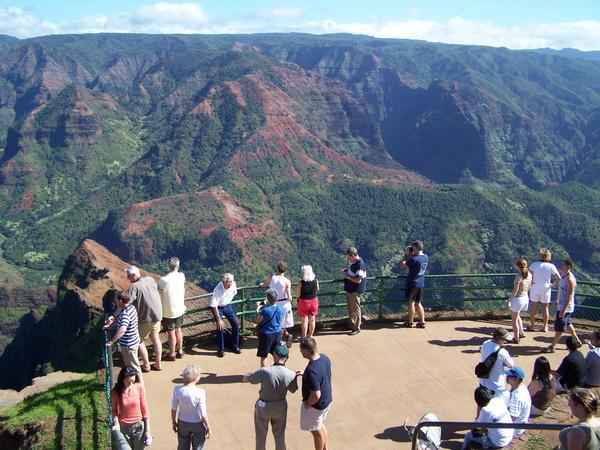 Waimea Canyon with tourists