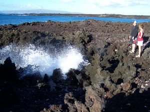 Blow hole in the lava flow