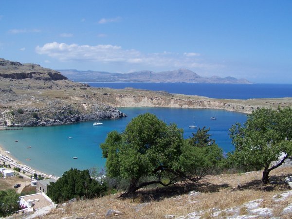 One of the beach views from the Lindos acropolis