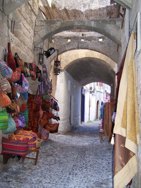 Street scene of Old Town Rhodes