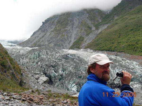 Ron viewing the Fox Glacier